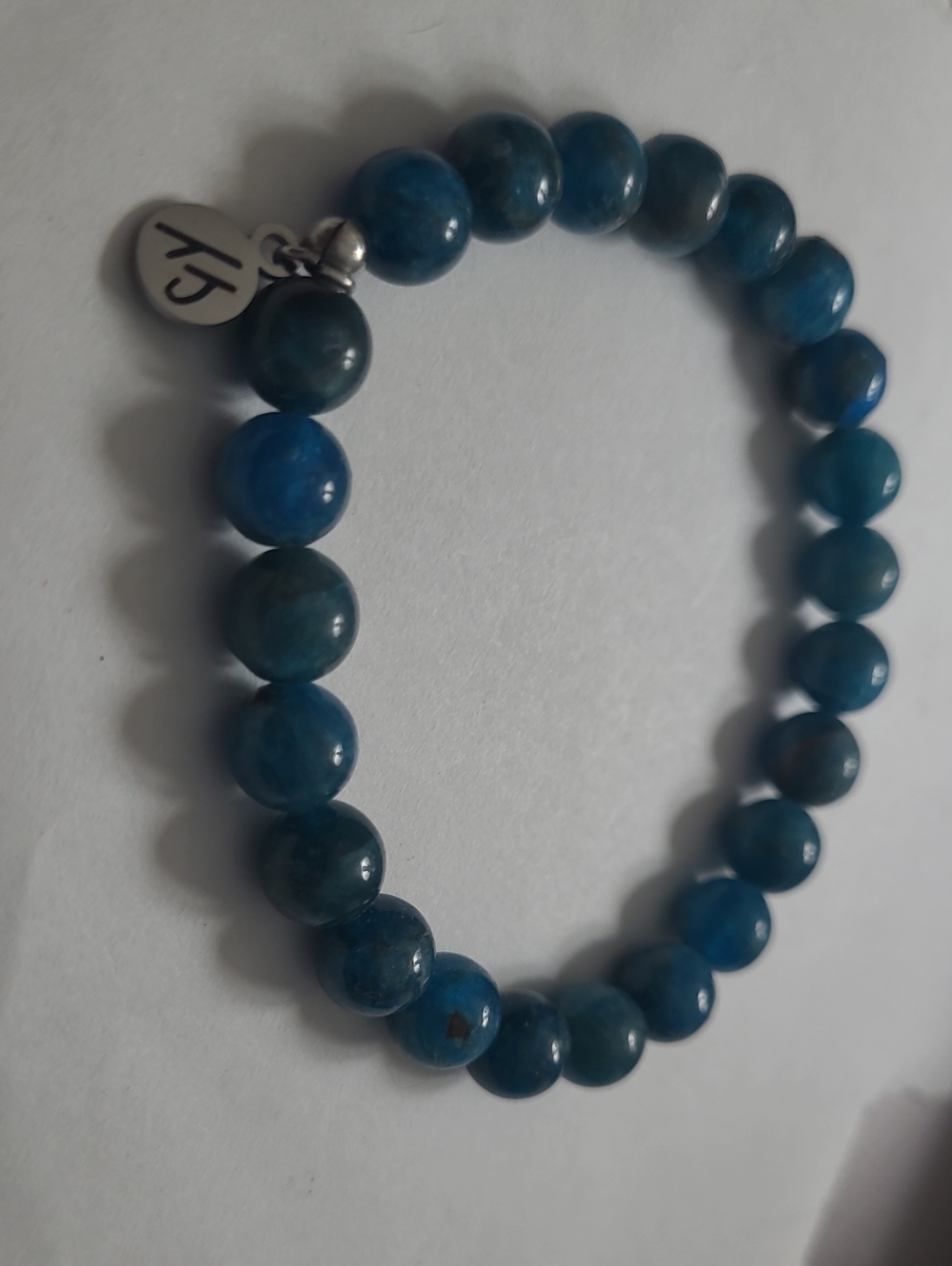 T. Jazelle Deep Blue Tiger's Eye Shimmer Gemstone Bead Stacker Bracelet